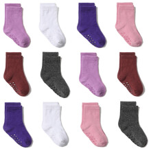 Baby Anti-Slip Crew Socks Knitted Warm Room Socks 12 Pairs