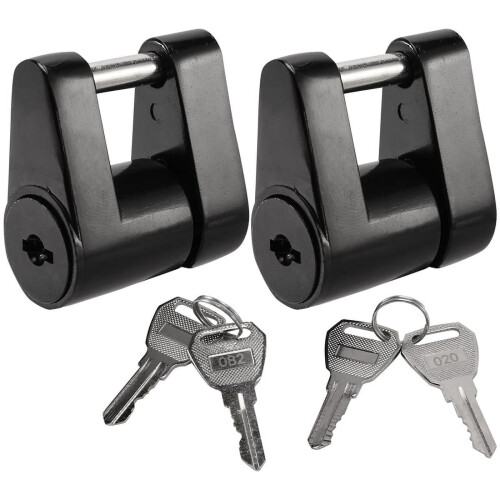 Trailer Hitch Coupler Lock Set 1/4 Inch Pin 3/4 Span