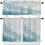 Beach Kitchen Curtains Set Aqua Beige 24 inch 1