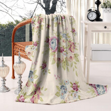 Vintage Floral Throw Blanket Pink Rose Peony Design 50x60 in