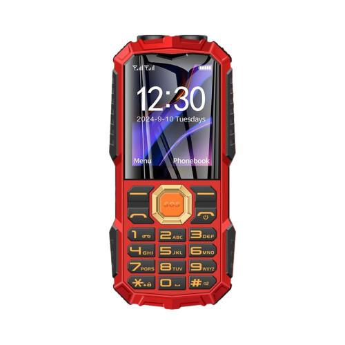 Red Senior Cell Phone Large Screen 4G Dual SIM Bluetooth