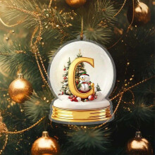 Yellow Crystal Acrylic Christmas Tree Letter Ornament Set