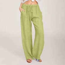 Women's Linen Wide Leg Palazzo Pants with Pockets