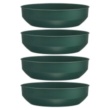 Hemoton Plastic Flower Mud Holders Round Green Bowls 4pcs