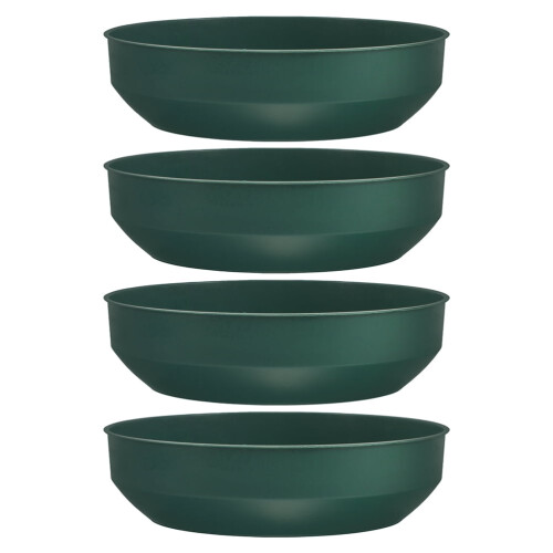 Hemoton Plastic Flower Mud Holders Round Green Bowls 4pcs