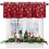 Snowflake Red Curtain Valance 42x12in Winter Window 1