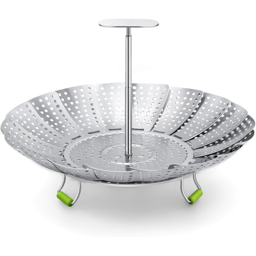 Stainless Steel Steamer Basket with Extendable Handle 1 Pack