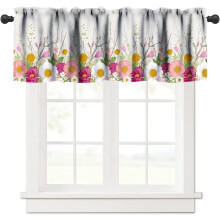 Pink Floral Window Valance for Home Decor 1 Panel 54 x 18