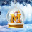 Yellow Crystal Acrylic Christmas Tree Initial Ornaments 1