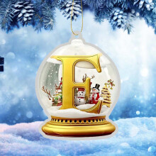 Yellow Crystal Acrylic Christmas Tree Alphabet Ornaments