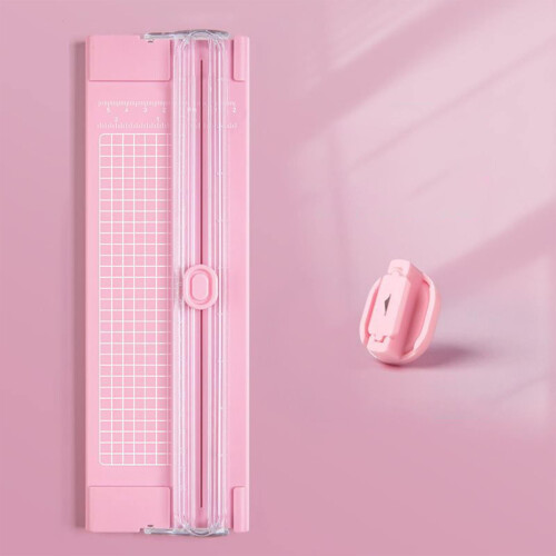 Mini A4 Paper Cutter with Ruler Pink 1pc