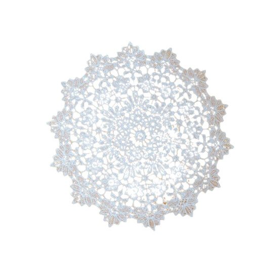 White Crochet Doilies Round Lace Placemats 6 pcs