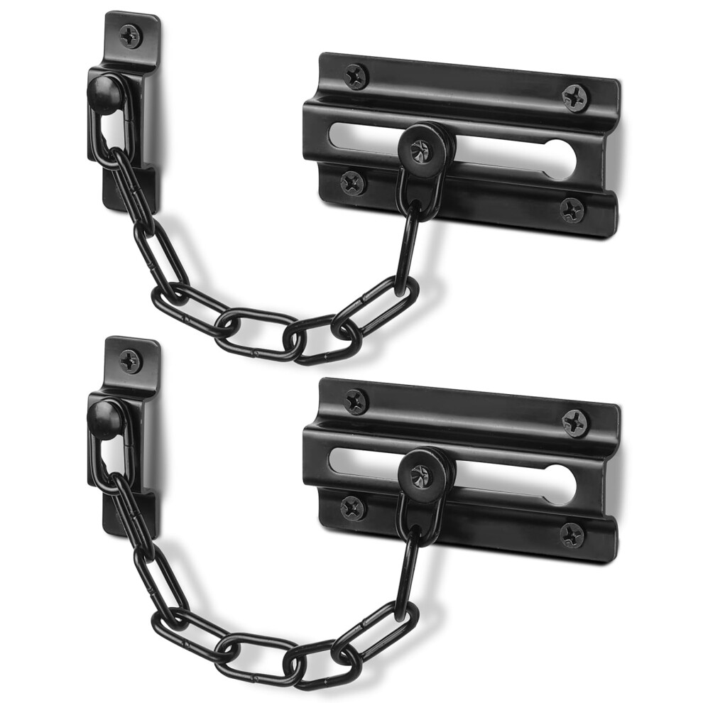 Door Chain Lock Black 2 Pack Thickened Security Chain With 9027700317598
