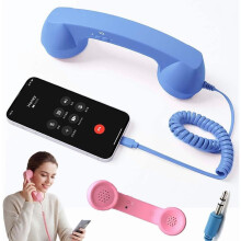 Pekkaxy Retro Phone Handset Type-C Wired Landline Receiver