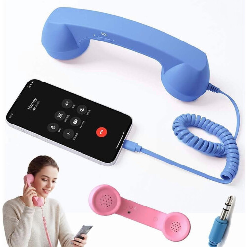 Pekkaxy Retro Phone Handset Type-C Wired Landline Receiver