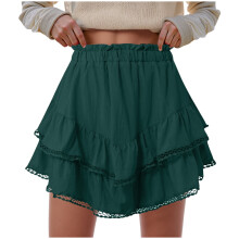 Women's Flowy Boho Skorts High Waist Ruffle Tiered