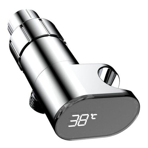 Digital Display Adapter Shower  Holder Home Bathroom Electroplating Dual Display Temperature Readings Digital Shower