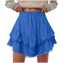 Women's Flowy Boho Skorts High Waist Ruffle Tiered
