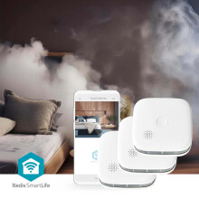 SmartLife Smoke Detector | Wi-Fi | Battery Powered | Sensor life cycle: 10 year | EN 14604 | Max. battery life: 24 Months | 85 dB | White | 3 pcs