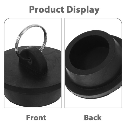 ROSENICE Bathtub Plug Black Rubber 1 Pack 2