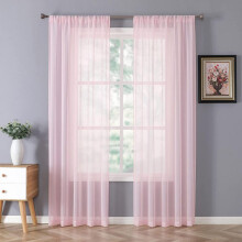 Crushed Voile Sheer Curtain Panel Pink 40 x 79 Inch