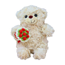 EARKITY Flower Teddy Bear Plush Pillow 1 Pack