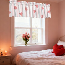 Valentine Heart Kitchen Valances Pink 4 Pcs 137x45 cm