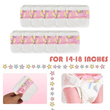 Couches réutilisables pour poupées (lot de 10) pour poupées de 35 à 45 cm