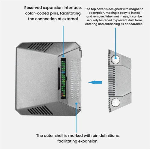 For Argon ONE V2 Case Metal Aluminum Case Removable GPIO Cover Passive Cooling Metal Shell for Raspberry Pi 4B 1