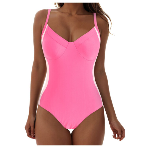 Women's one-piece tummy control swimsuit with ruched