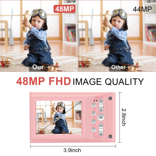 儿童数码相机 4800万像素 1080P 32GB 粉色 1
