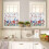 4th of July Kitchen Curtains Set with Valances Blue Red 4