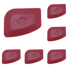 Red Plastic Food Scraper Set Non-Scratch 6 PCS