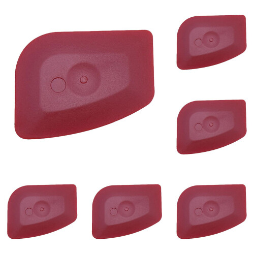 Red Plastic Food Scraper Set Non-Scratch 6 PCS