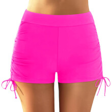 Women's Athletic Swimsuit with Shorts High-Waist Ruched