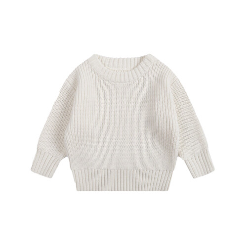 Girls Knit Sweater Long Sleeve White Pullover 18-24 Months