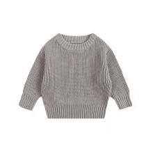 Knit Sweater Crewneck Long Sleeve Grey for Girls 12-18