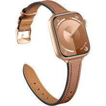 Slim Top Grain Leather Apple Watch Band 38mm–49mm