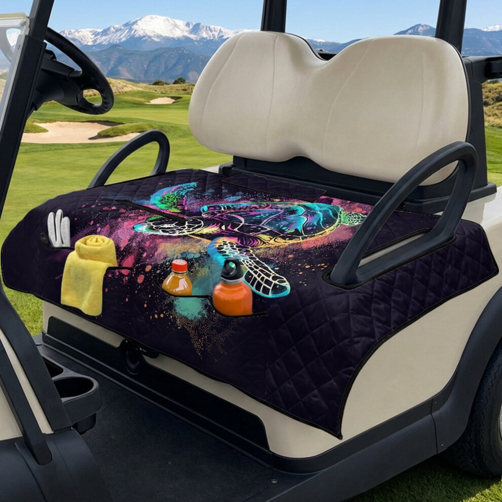 Golf Cart Seat Covers Sea Turtle 2-Person All-Weather Black 9027700361447