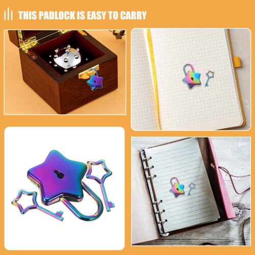 Star-Shaped Mini Padlocks Set for Diary or Jewelry Storage 2