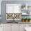 Boho Kitchen Curtains Set Brown Black Geometric Wooden Tier 6