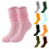 Women's Knee-High Crew Socks Solid Color 5 Pairs 3