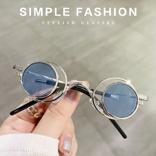 Round Flip-Up Sunglasses Polarized UV400 Small Circle Retro 2