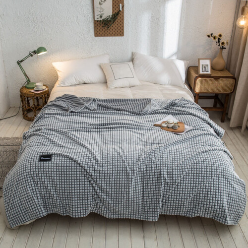 Sea Blue Cotton Hotel Blanket Full 1
