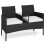 2-seters polyrattan hagebenk med bord, hvit 2
