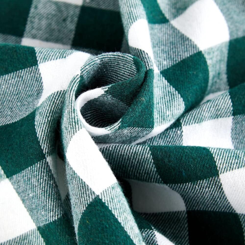 WOSIBO Buffalo Check Cotton Valances Green White 2-Pack 1