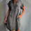 Women's Solid Denim-Style Mini Dress with Button-Up Front 2