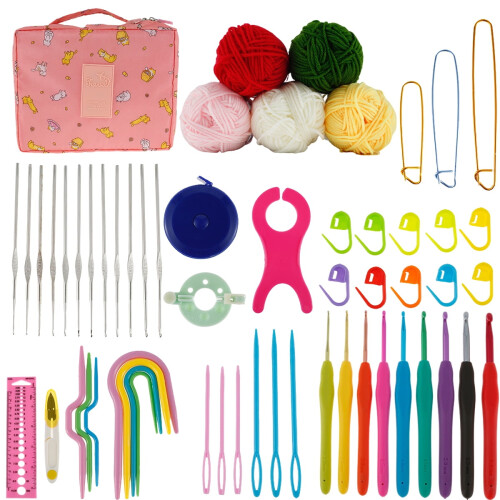 Crochet Hooks Kit Ergonomic Handles 59-Pc 1