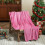 Pink Fleece Throw Blanket Microfiber 50x60 inches 4