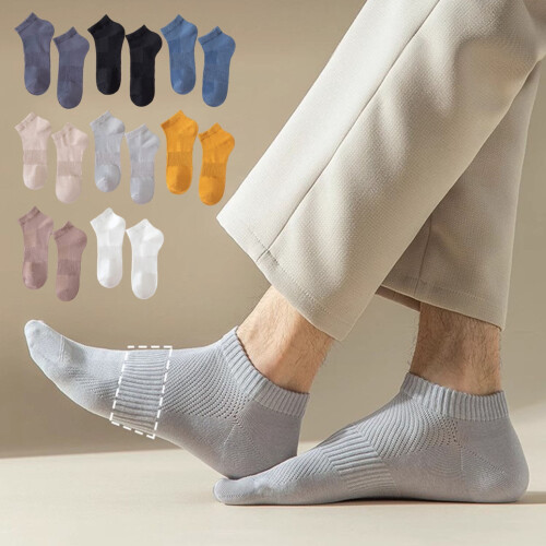 Xinwanna men's low-cut ankle socks khaki 3-pack 1